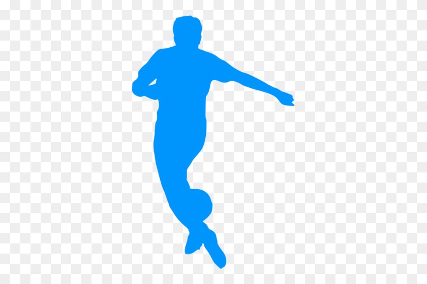321x500 Football Player Silhouette Blue Color - Football Player Silhouette PNG