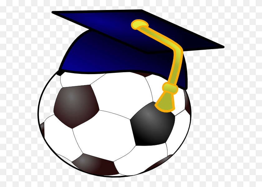 600x538 Football Square Academic Cap Clip Art - Graduation Cap And Gown Clipart
