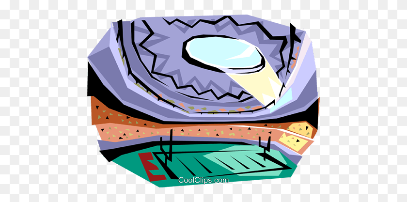 480x357 Football Stadium Royalty Free Vector Clip Art Illustration - Stadium Clipart