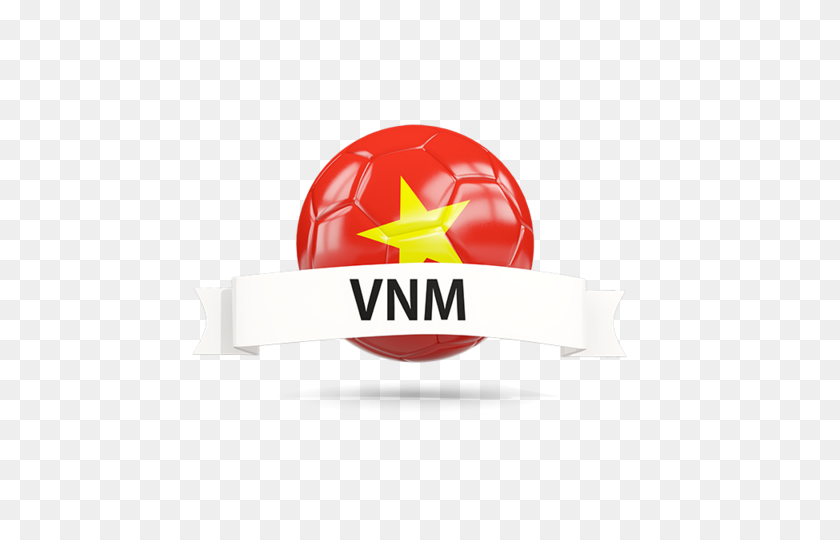 640x480 Football With Flag And Banner Illustration Of Flag Of Vietnam - Vietnam Helmet PNG