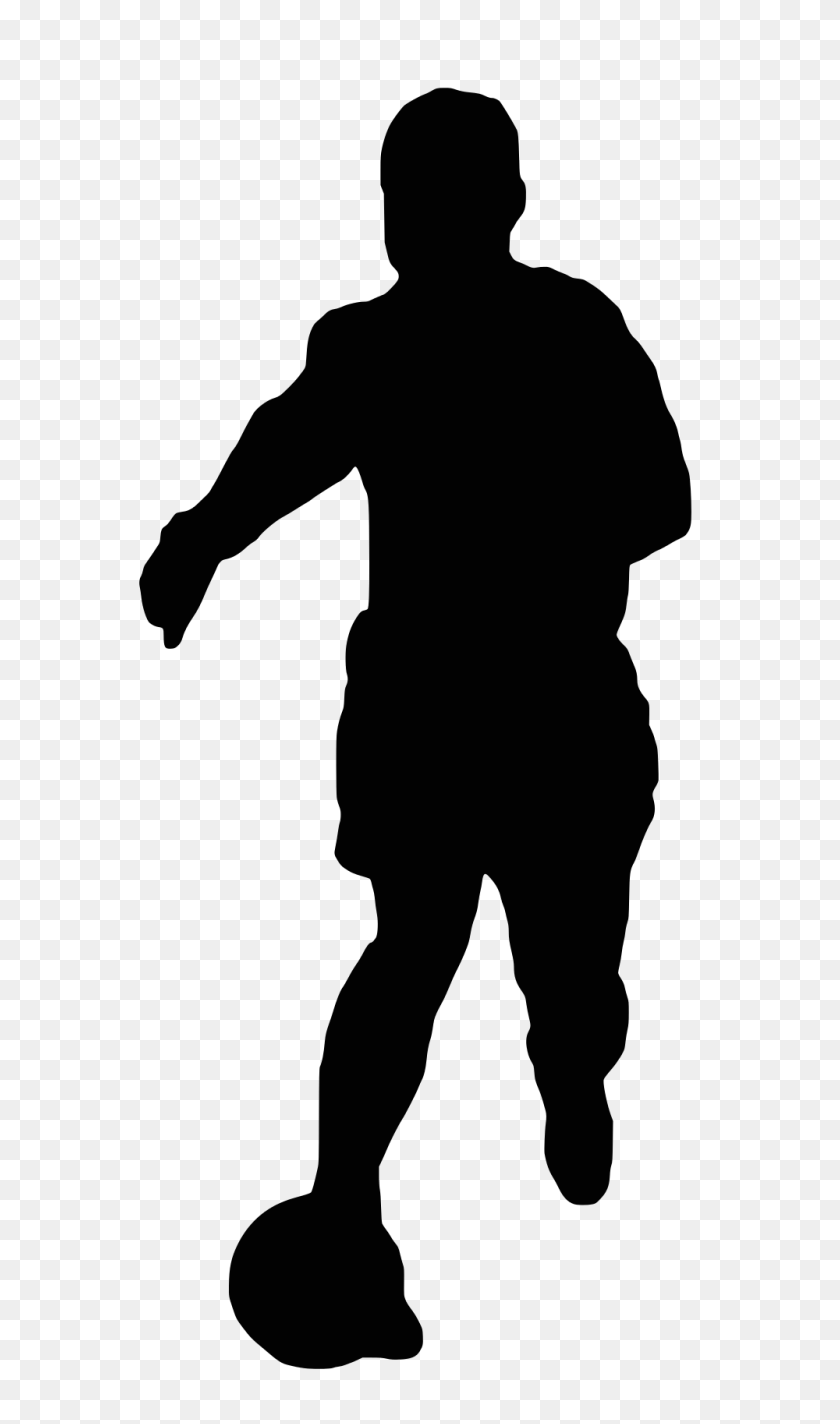 1000x1750 Footballer Silhouette - Football Player Silhouette PNG