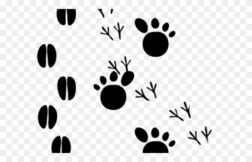 640x480 Footprint Clipart Farm Animal - Footprints Clipart Black And White