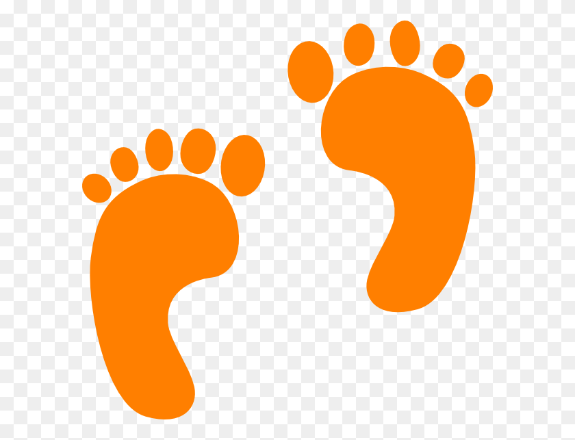 600x583 Footprint Clipart Orange Small Footprints Clipart At Clker Com - Duck Feet Clipart