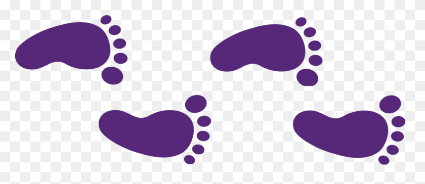1024x400 Footprint Heart Clipart Foot Print Clip Art - Purple Heart Clipart