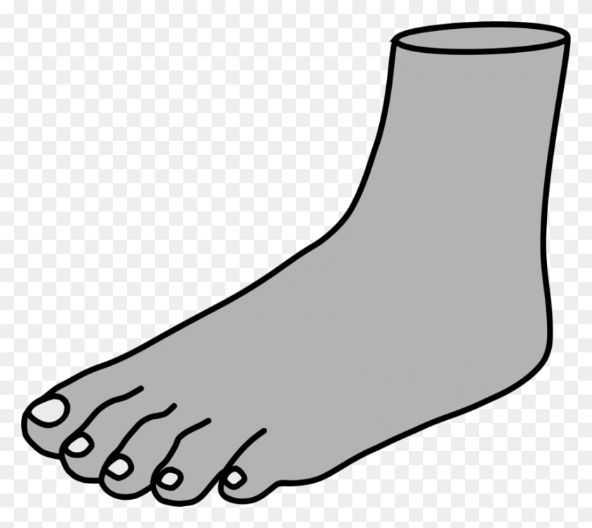 849x750 Footprint Heel Human Leg Toe - Rain Boots Clipart Black And White