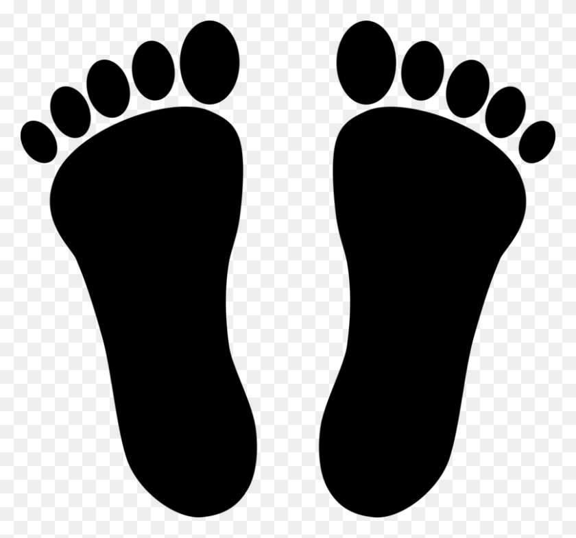 806x750 Footprint Human Leg Toe - Toe Clipart