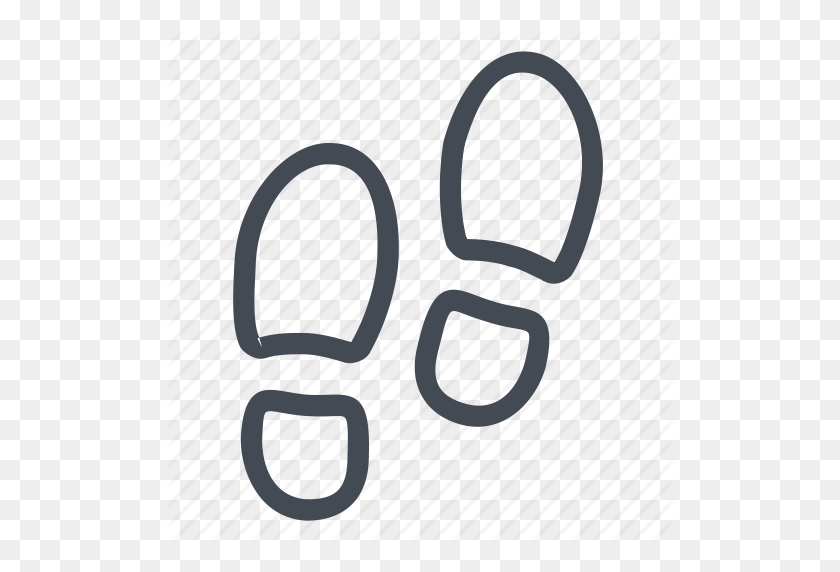 512x512 Footst Mark, Path, Shoes, St Track Icon - Foot Steps PNG