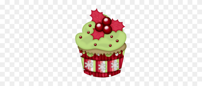222x299 For The Little Ones - Christmas Cupcake Clipart