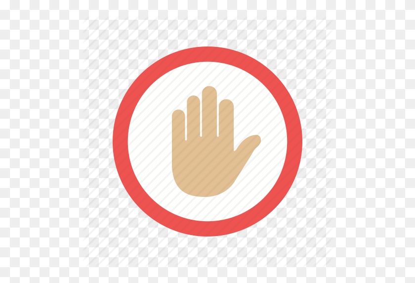 512x512 Forbidden, Halt, Hand, Interrupt, Red, Sign, Stop Icon - Stop Sign PNG
