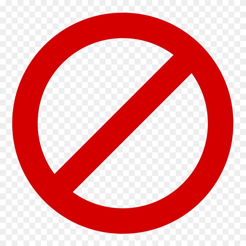 2000x2000 Forbidden Symbol Transparent - Red Circle With Line PNG