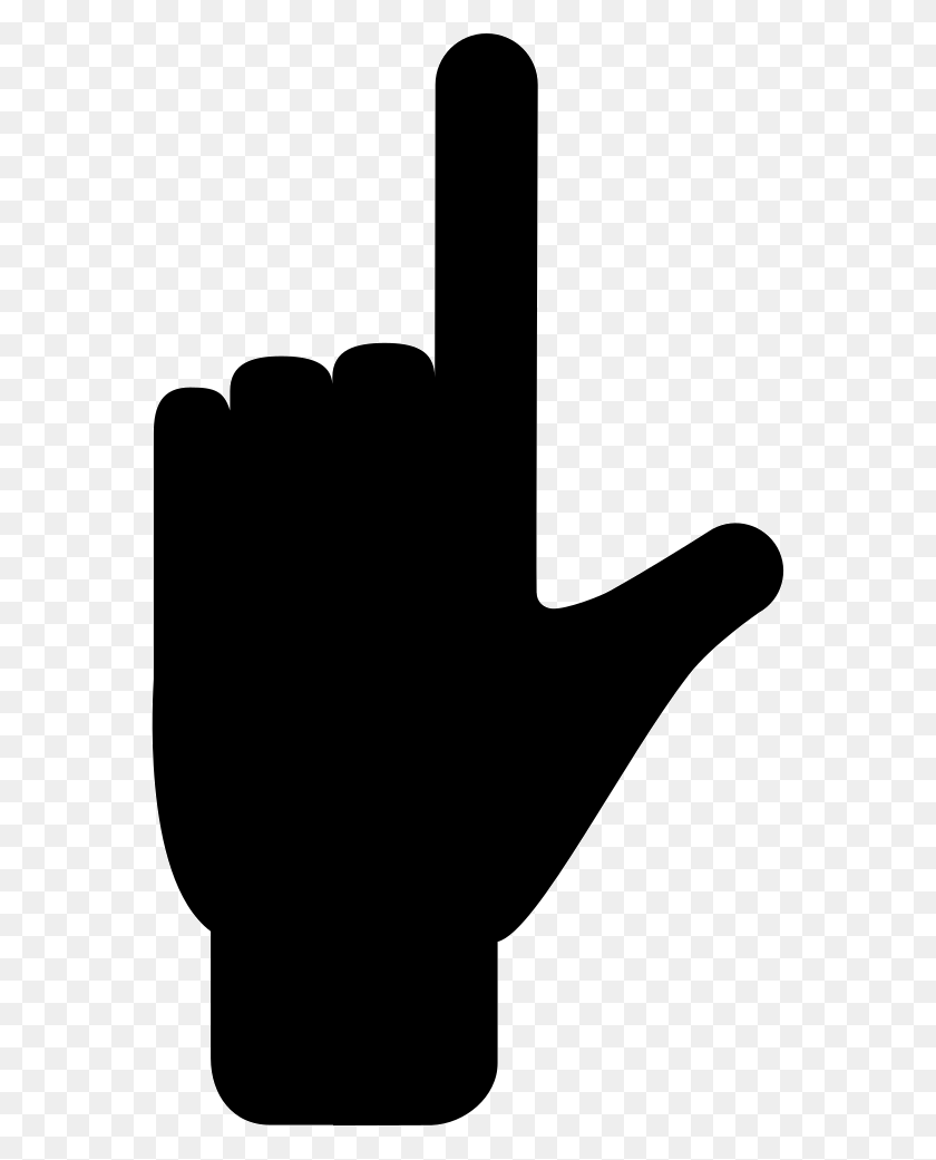 568x981 Forefinger And Thumb Fingers Extension Gesture Of Hand Silhouette - Hand Silhouette PNG