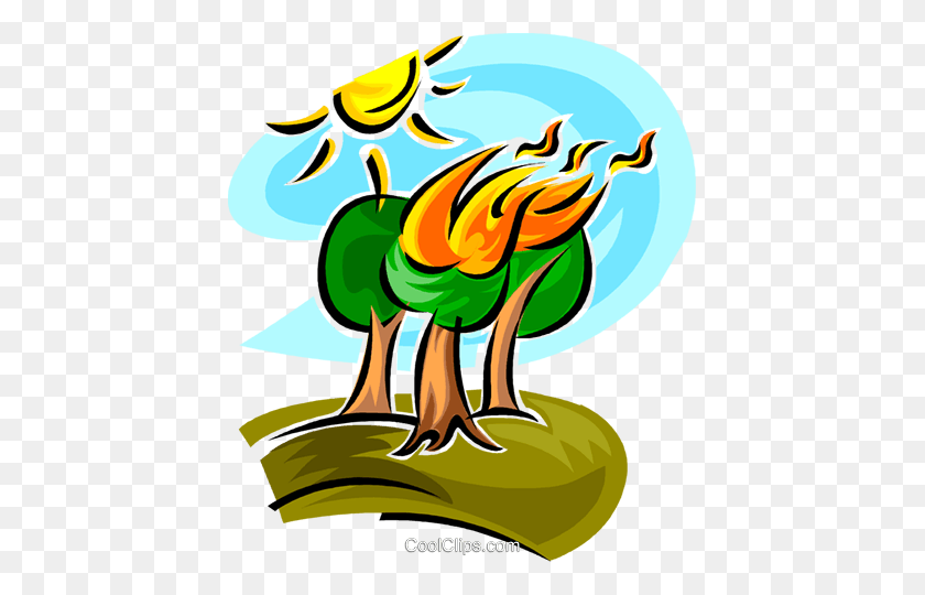425x480 Лесной Пожар Роялти Бесплатно Векторные Иллюстрации - Лесной Фон Клипарт
