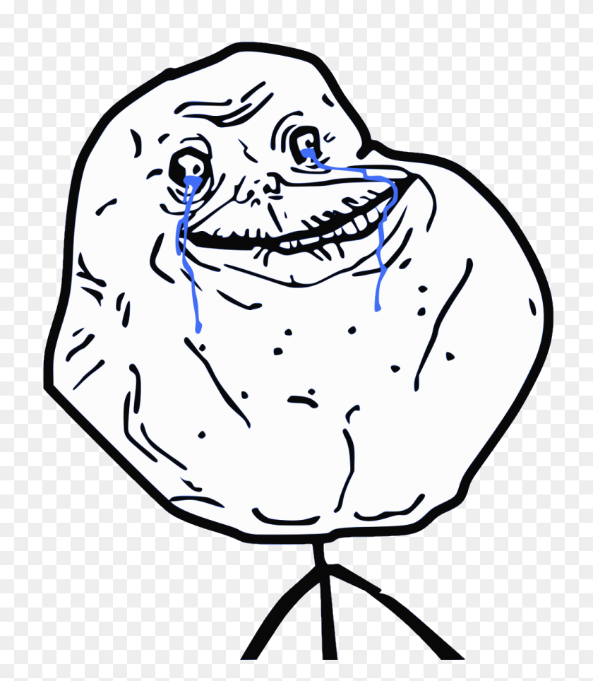 1024x1187 Forever Alone Know Your Meme - Alone Clipart