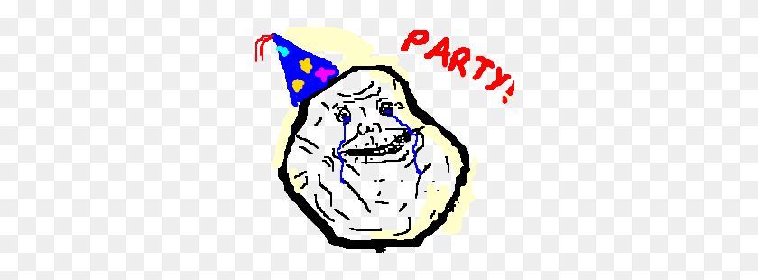 300x250 Forever Alone Party Guy Llorando Solo Dibujo - Forever Alone Png