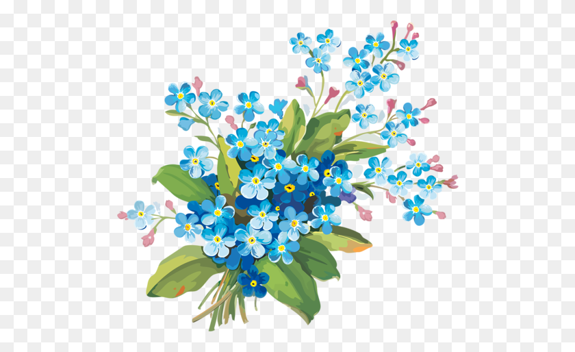 500x454 Forget Me Not Clipart One - Forget Me Not Flower Clipart