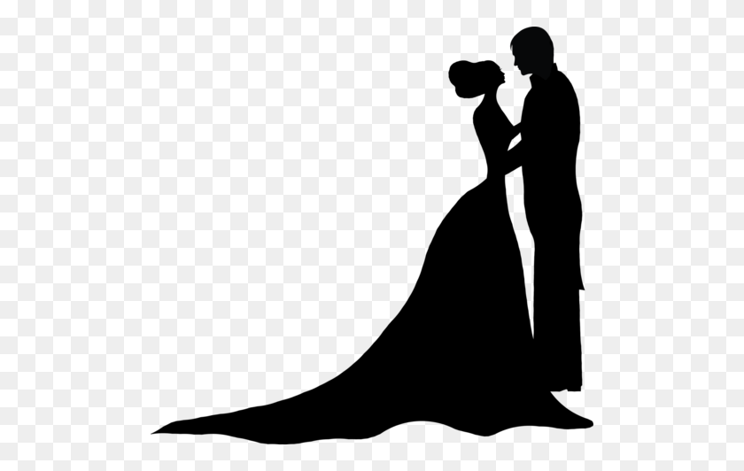 500x472 Forgetmenot Bride And Groom Silhouettes Fondant - Wedding Couple PNG