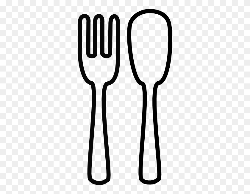 318x591 Fork And Knife No Background, Black Clip Art - Spaghetti Supper Clipart
