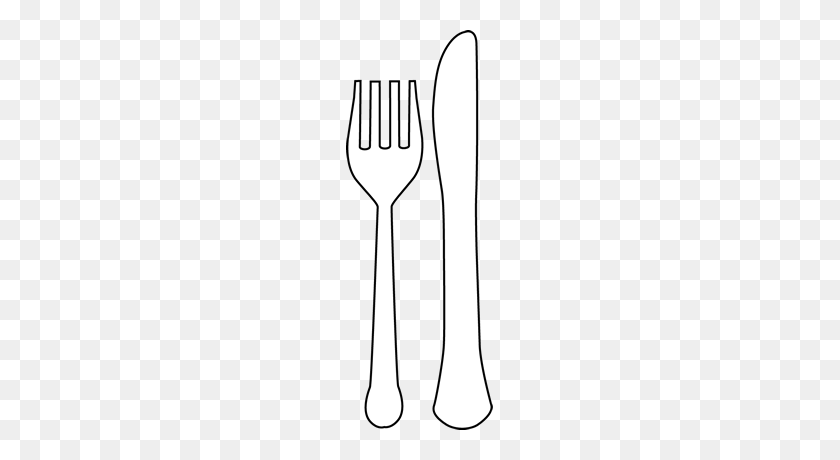 147x400 Fork Clipart Black And White - Spoon And Fork Clipart