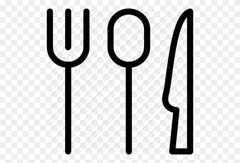 512x512 Fork, Fork And Knife, Fork And Spoon, Fork Spoon And Knife, Knife - Spoon Clipart Black And White