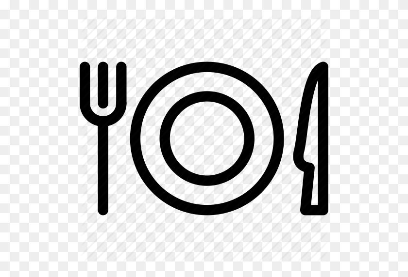 512x512 Fork, Fork And Knife, Knife, Plate Icon - Plate And Fork Clipart
