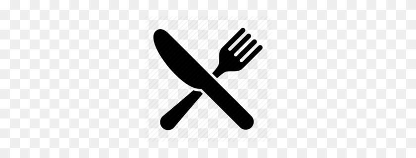 260x260 Fork Spoon Clipart - Silverware Clipart Black And White