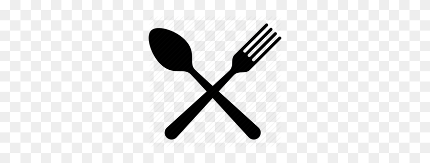 260x260 Fork Spoon Clipart - Spoon Clipart Black And White