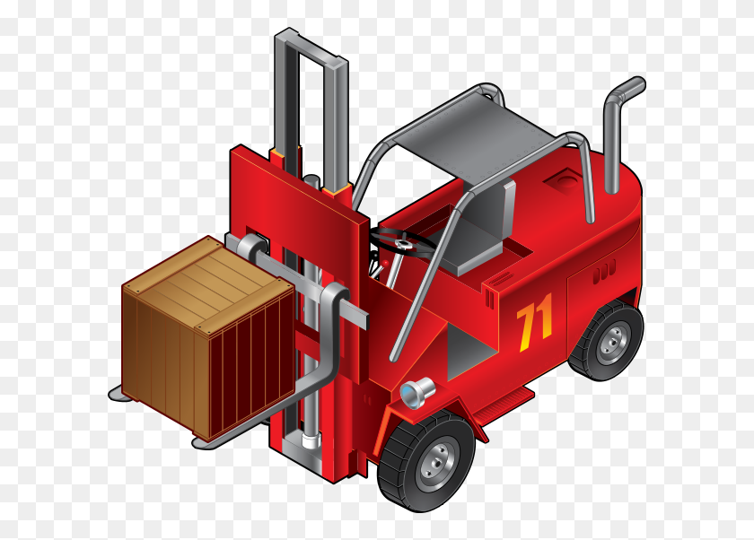 600x542 Forklift Truck Clipart Png For Web - Red Truck Clipart