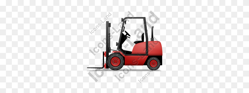 256x256 Forklift Truck Left Red Icon, Pngico Icons - Forklift PNG