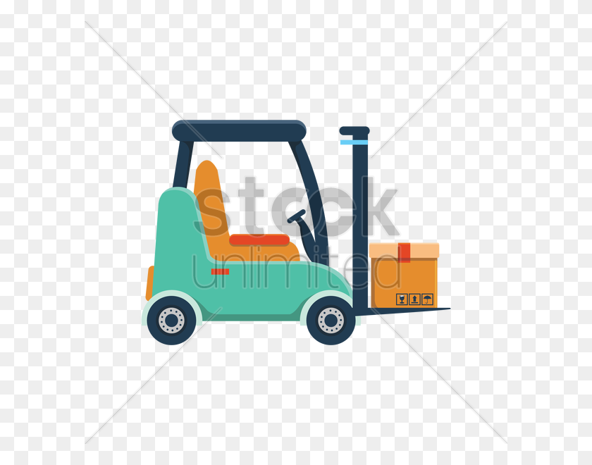 600x600 Forklift Truck With Load Vector Image - Forklift Clipart