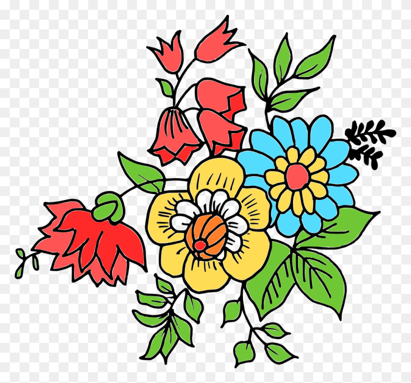 1024x949 Formato Png Tamaño Kb Dibujo De Flores Gratis - Dibujo De Flores Png