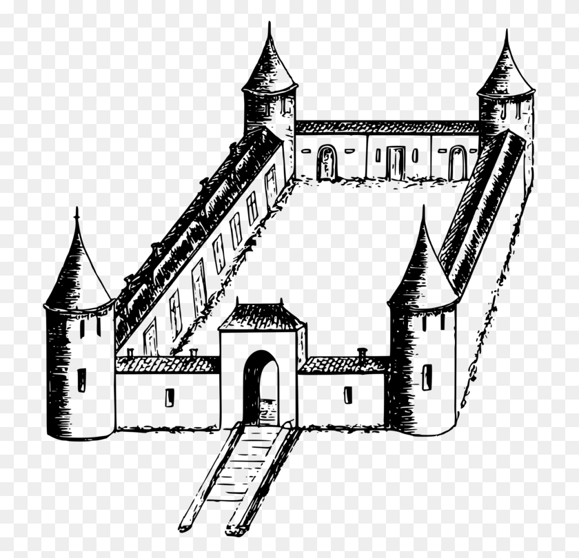 716x750 Fortification Castle Line Art Drawing Building - Fortress Clipart