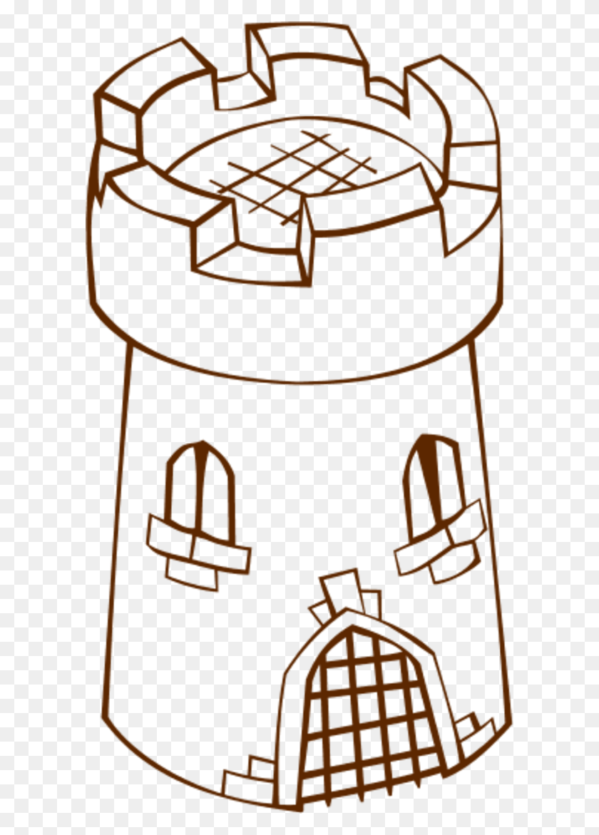 600x1111 Крепость Клипарт Башня - Средневековье Клипарт