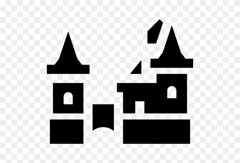 512x512 Fortress, Construction, Buildings, Monument, Castle, Fantasy - Castle Black And White Clipart