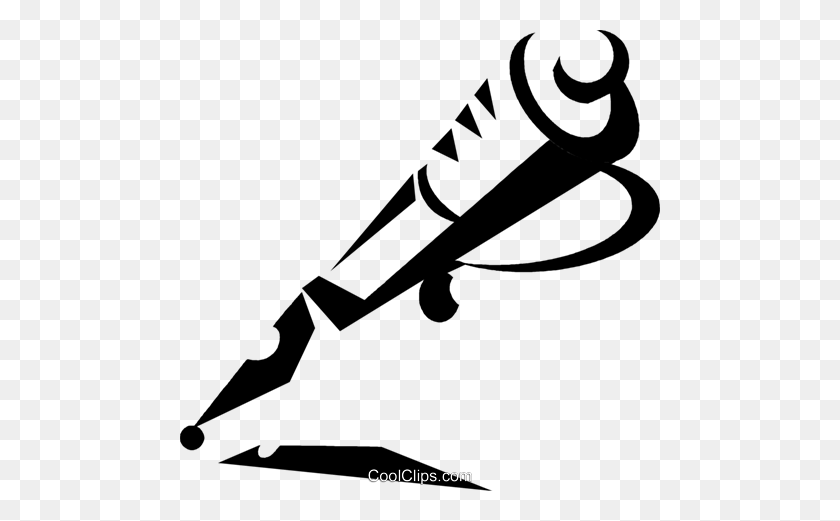 480x461 Fountain Pen Royalty Free Vector Clip Art Illustration - Calligraphy Pen Clipart
