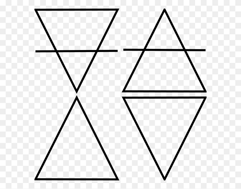600x601 Four Geometric Triangle Symbols Clip Art - Triangle Design PNG