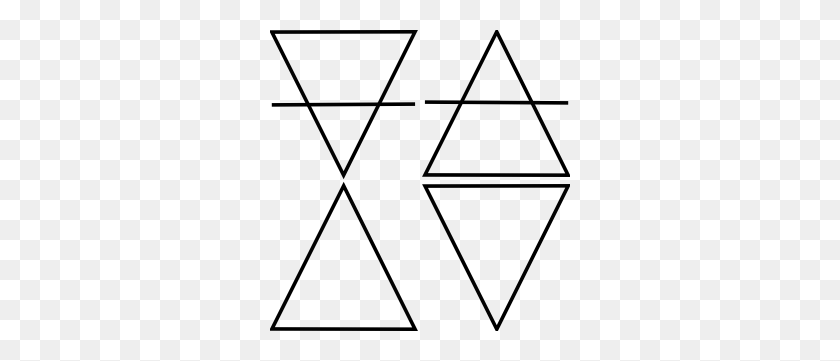 300x301 Four Geometric Triangle Symbols Clip Art - Geometric Pattern PNG