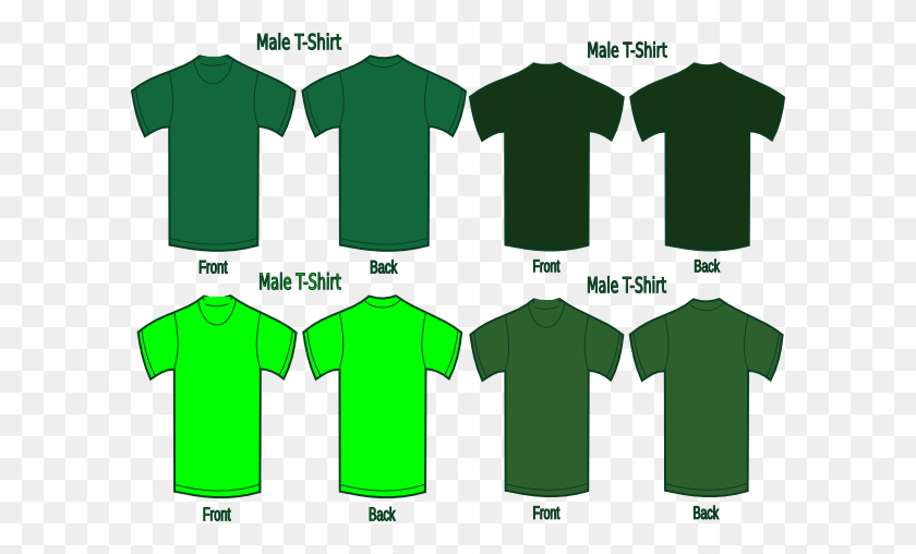 600x448 Four Green T Shirts Clip Art - Green Shirt Clipart