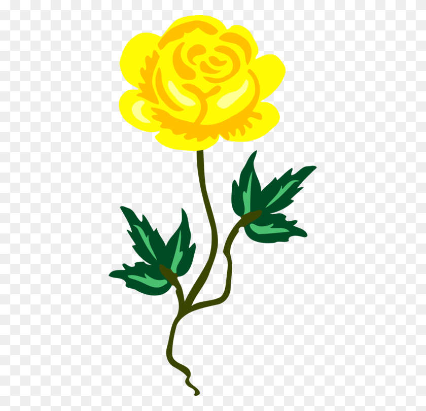 411x750 Четырехлистный Лепесток Клевера - Цветок Розы Клипарт