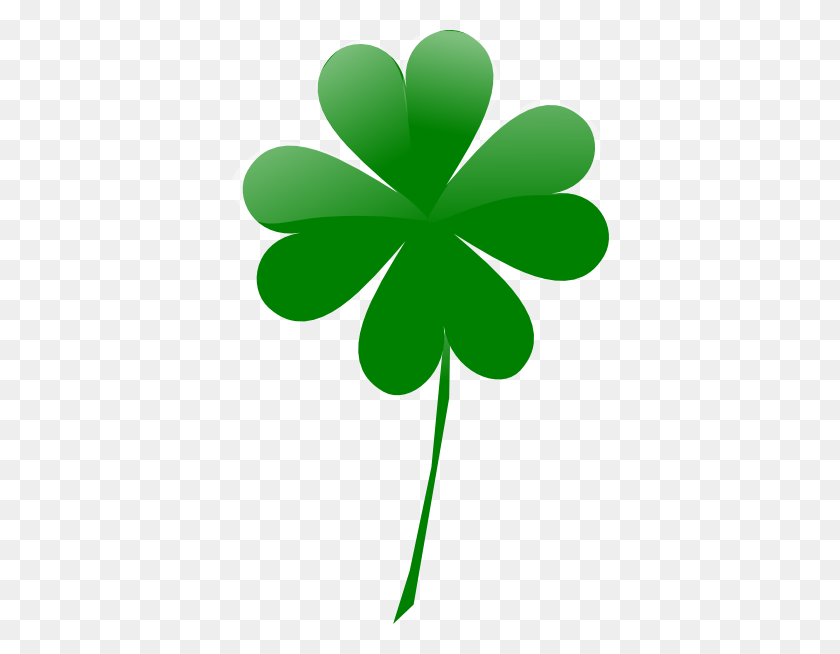 378x594 Four Leaf Clover Shaded Clip Art - Luck Of The Irish Clipart