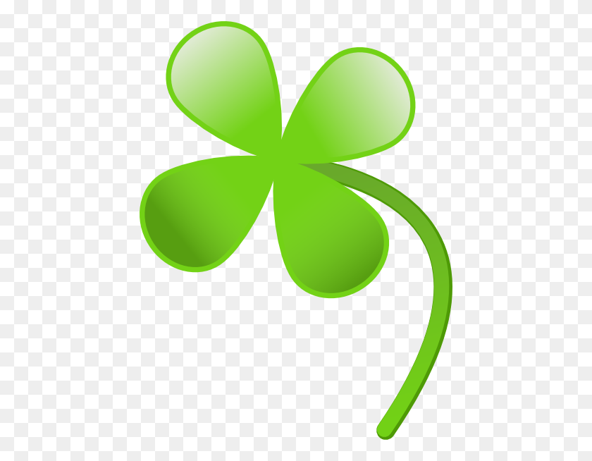 444x594 Four Leaves Clover Clip Art Free Vector - Four Leaf Clover Clip Art Black And White