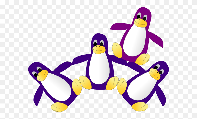 600x446 Four Purple Penguins Clip Art - Lie Clipart