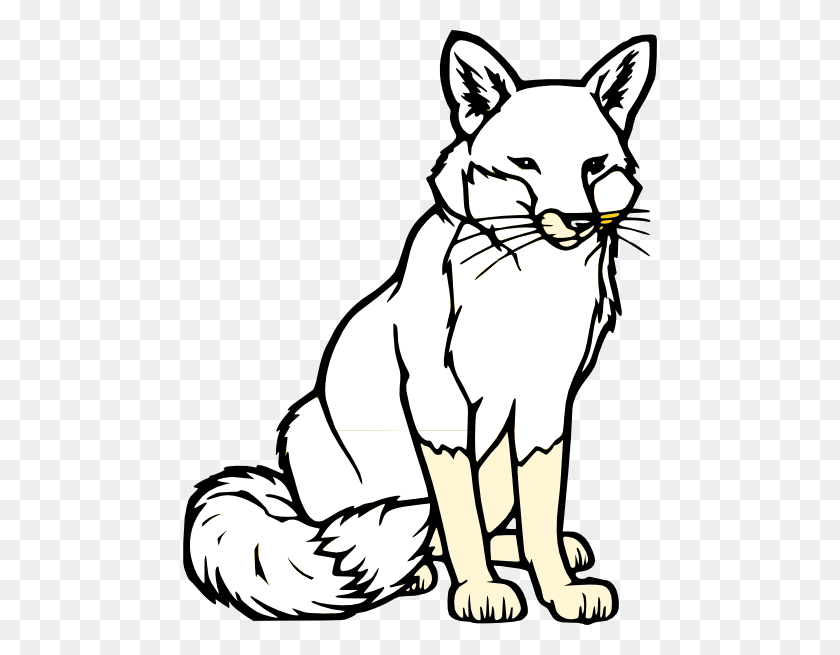 474x595 Fox Black And White Cute Fox Black And White Clipart - Cute Fox Clipart
