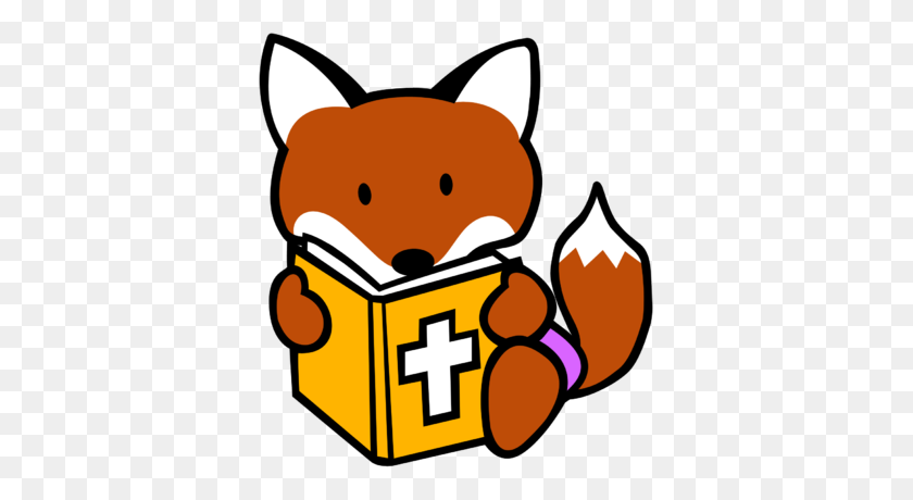 363x400 Fox Clipart Reading - Baby Fox Clipart