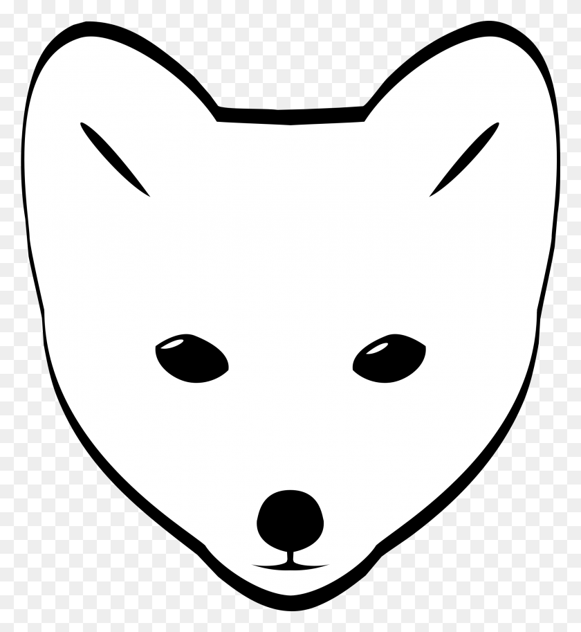 2194x2400 Fox Face Clip Art Black And White Related Keywords And Tags - Fox Face Clipart