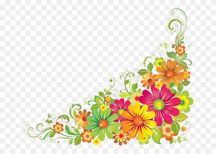 670x541 Fr - Floral Border Clip Art