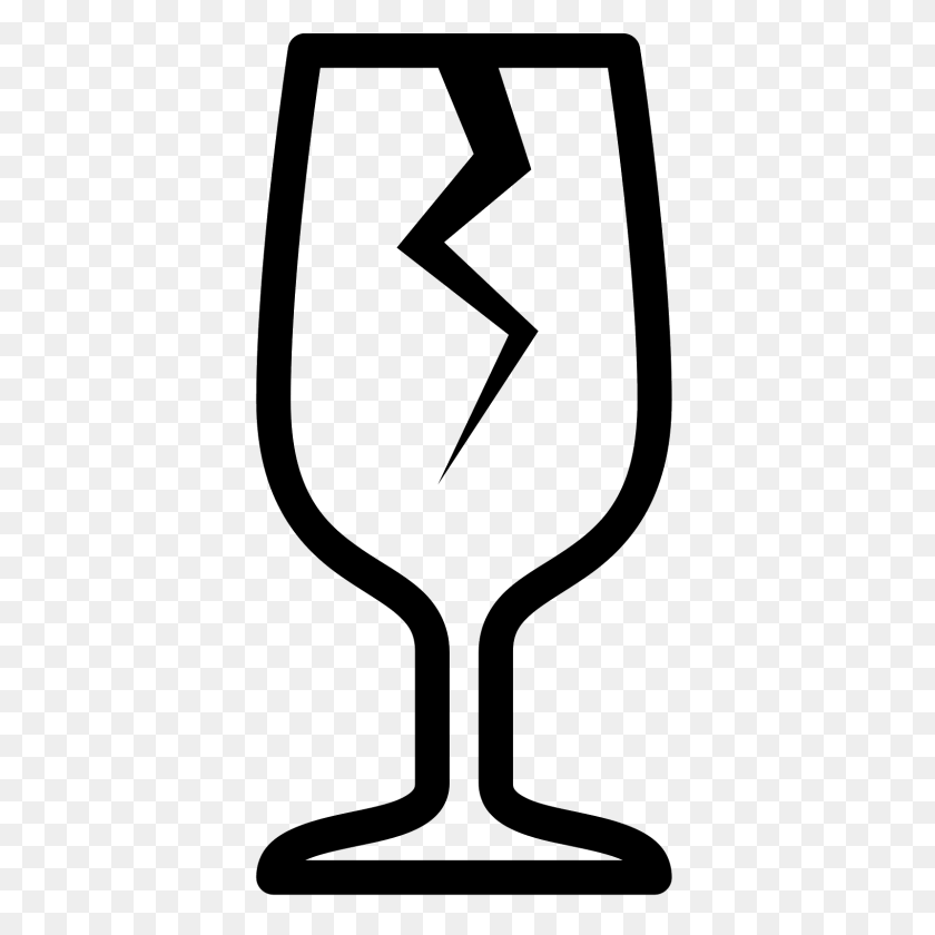 1600x1600 Fragile Icon - Glass Crack PNG