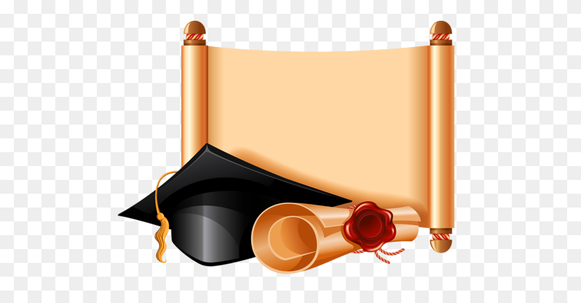 500x378 Frame And Border Graduation - Paper Scrolls Clipart