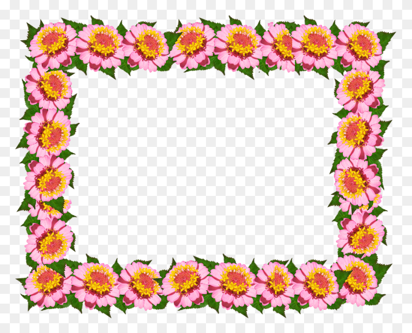 907x721 Frame, Border, Pink Floral, Decoration - Pink Border PNG