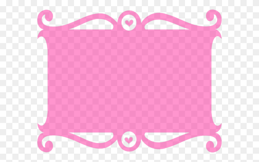 600x467 Frame Pink Heart Clip Art - Heart Frame PNG