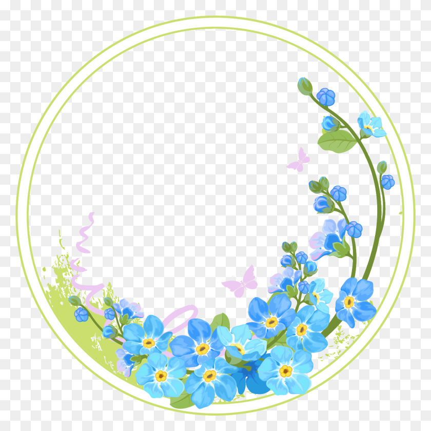 1334x1334 Frame Vector - Flower Circle PNG
